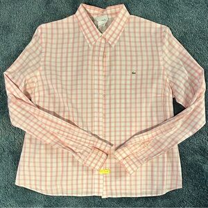 PINK CHECK LACOSTE SHIRT